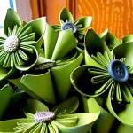 Green Paper Flowers - weddi..