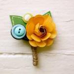 Paper Flower Boutonniere, W..
