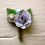 Paper Flower Boutonniere, W..