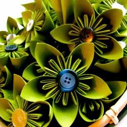 Green Paper Flowers - wedding decorations, home decorations, event decorations, bouquets
