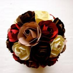 Paper Rose Bouquet, Toss Bouquet, Red, Chocolate, Iced Cocoa and Sugar Cookie